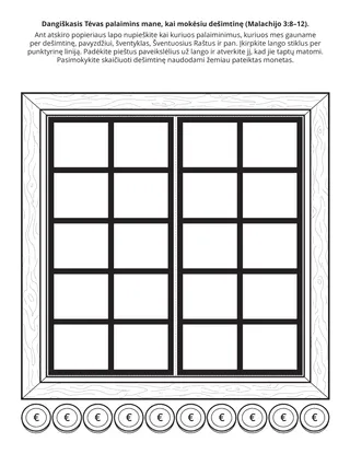 užsiėmimų puslapis. Dangiškasis Tėvas palaimins mane, kai mokėsiu dešimtinę