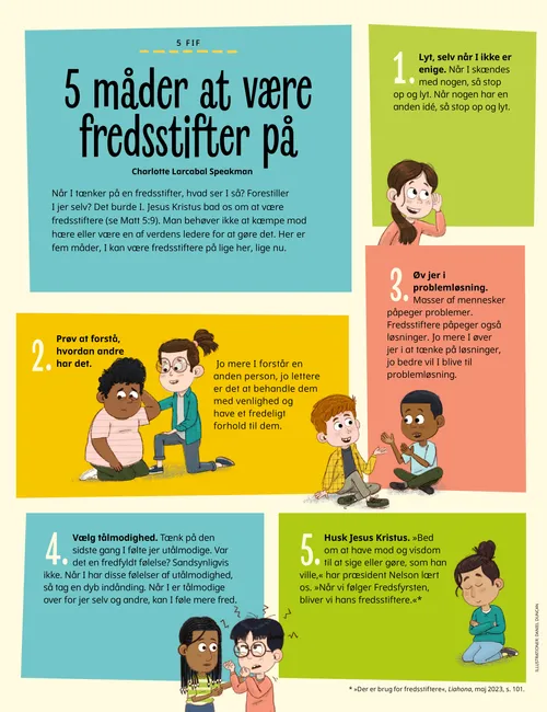 PDF-side med illustrationer af børn, der er venlige mod andre