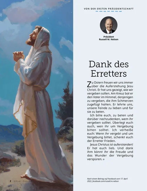 PDF: Jesus Christus betet; ein Ausmalbild mit fröhlichen Kindern im Sonnenschein