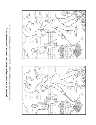 page d’activité : je donnerai de bon cœur aux personnes dans le besoin.