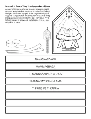 panid ti aktibidad iti Primary: Isuronak ti Daan a Tulag ti maipapan ken ni Jesus