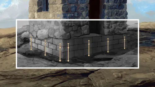 House anchored to bedrock.