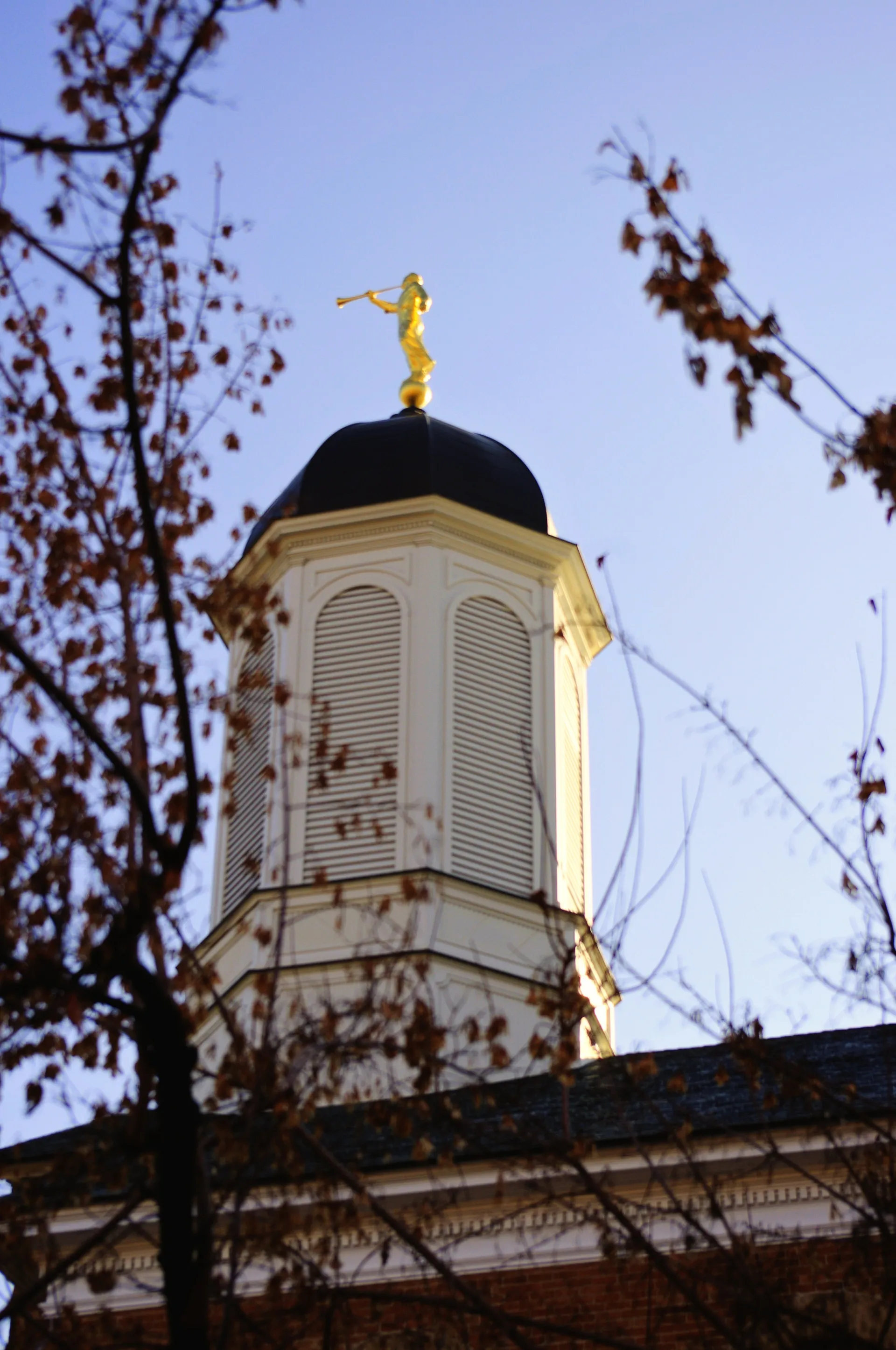 The Vernal Utah Temple spire, with scenery.