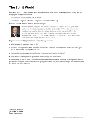 handout the spirit world