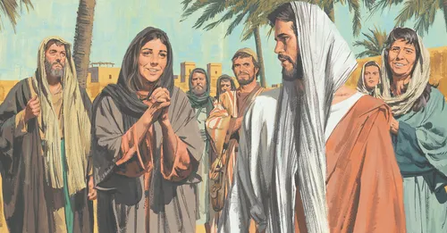 woman smiling at Jesus