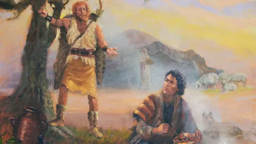 Esau sells his birthright to Jacob for a bowl of pottage