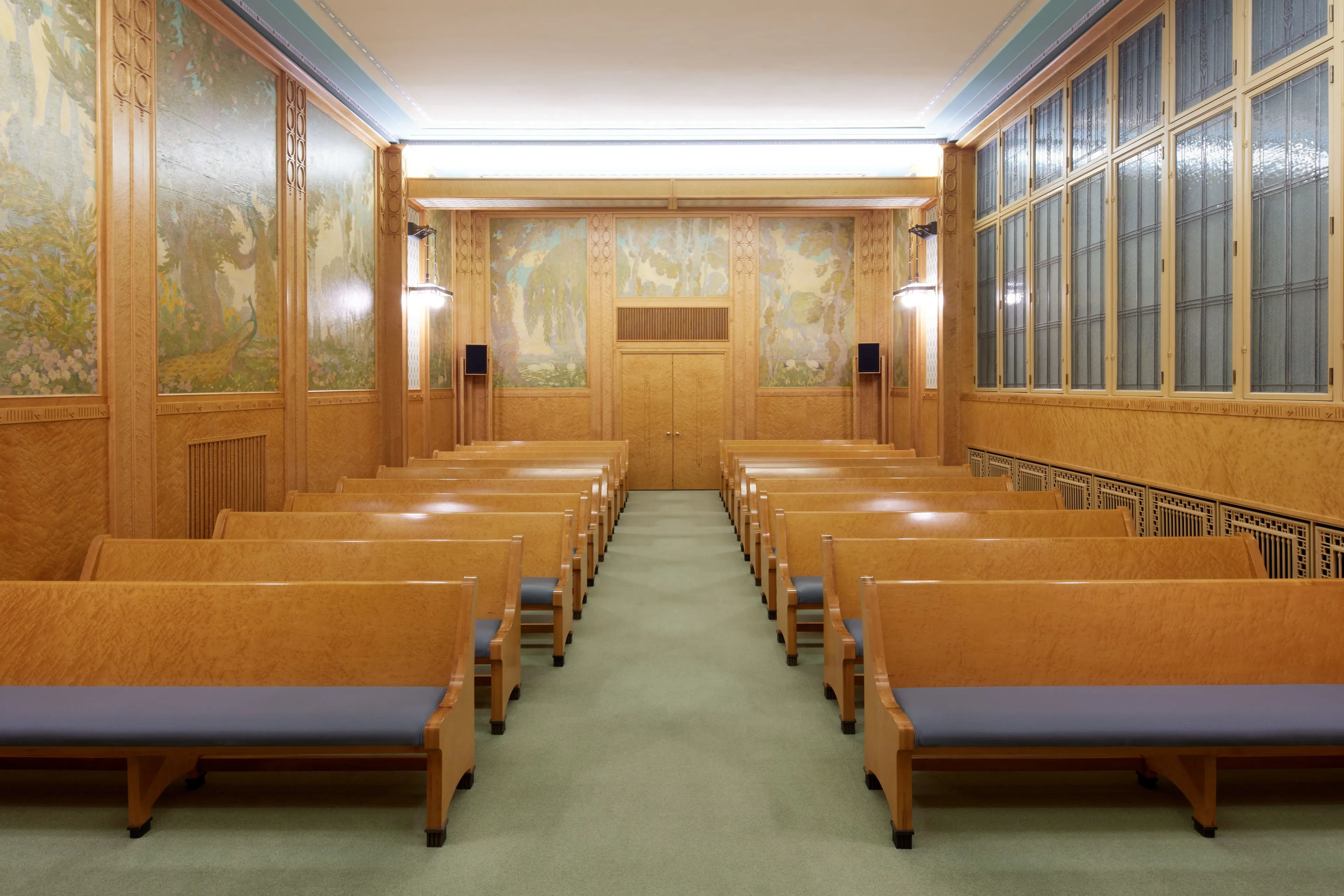 Interior image featuring the chapel inside the Cardston Alberta Temple.