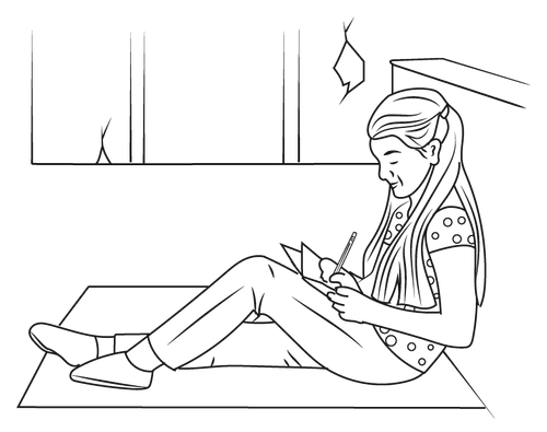 illustration of woman writing
