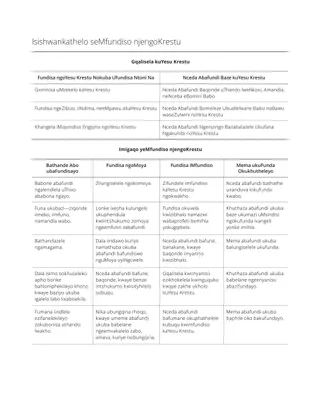 Isampuli Yesishwankathelo Sokucwangcisa Isifundo