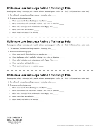Iloiloina o La’u Suesuega Patino o Tusitusiga Paia