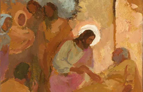painting of the Savior healing a man