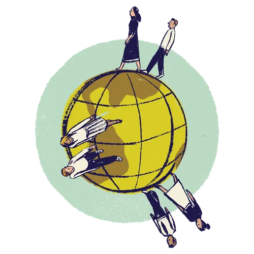 globe and missionaries