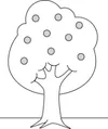 drawing, tree with fruit