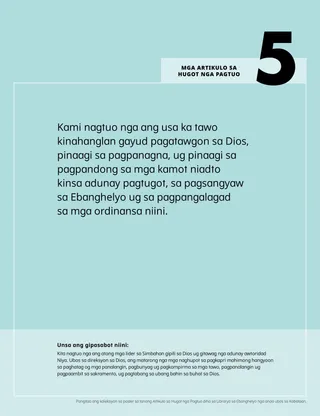 Mga Artikulo sa Hugot nga Pagtuo nga poster