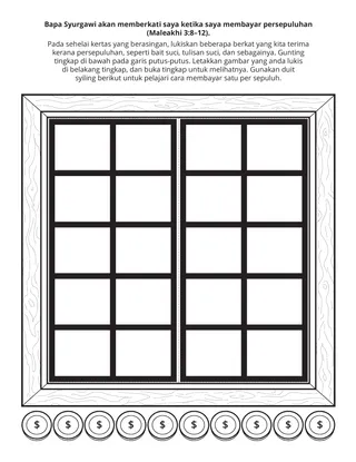 halaman aktiviti: Bapa Syurgawi akan memberkati saya ketika saya membayar persepuluhan