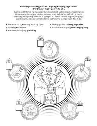pahina ng aktibidad: binigyan ako ng Diyos ng mga espirituwal na kaloob