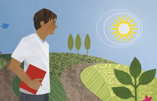 young man at the beginning of a path