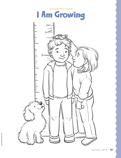 children measuring their height