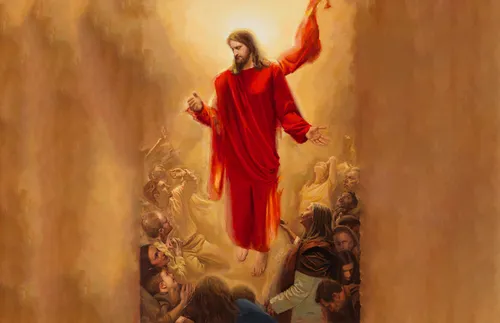 Jesus Christ descends to earth at His Second Coming