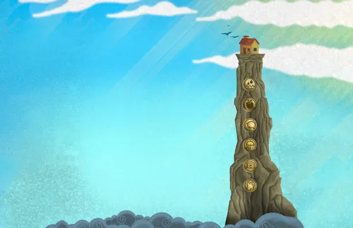 a house built on a large rock sits up high above the surrounding area