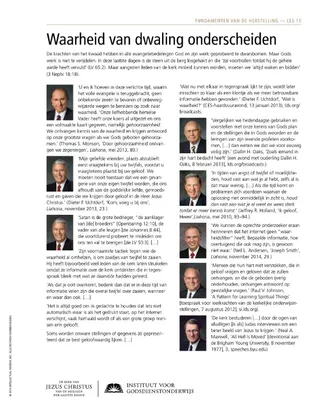 handout, Waarheid van dwaling onderscheiden