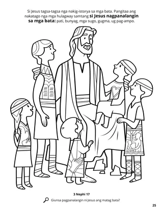 Jesus Blessed the Children coloring page