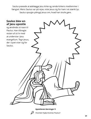 Paul’s Conversion coloring page