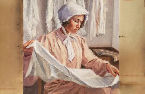 Margaret Cook sewing