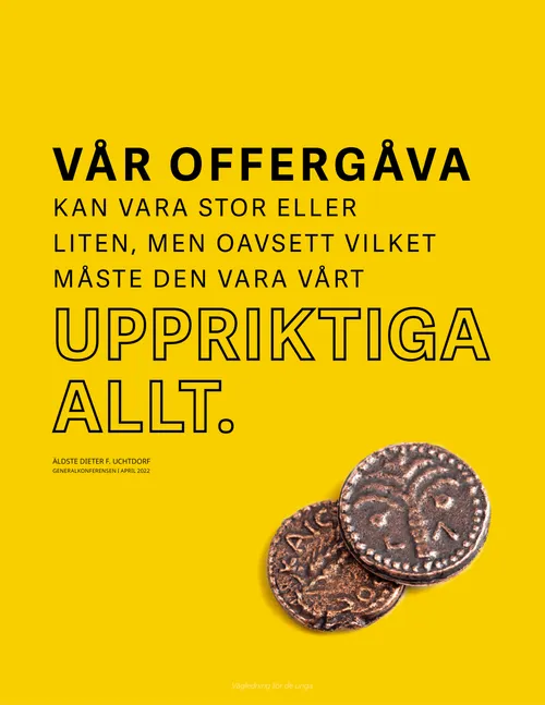 affisch med änkans kopparmynt