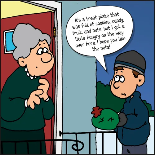 young man at lady’s door