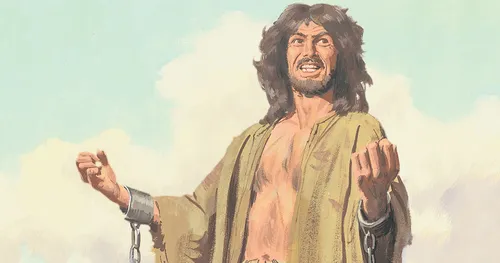 man wearing manacles