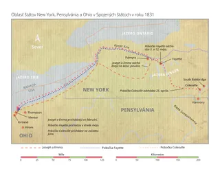 mapa New Yorku, Pensylvánie a oblasti Ohia, Spojené štáty, 1831