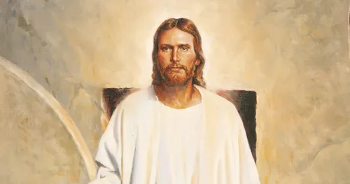 Jesus leaving the tomb