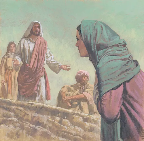 Jesus talking to Martha