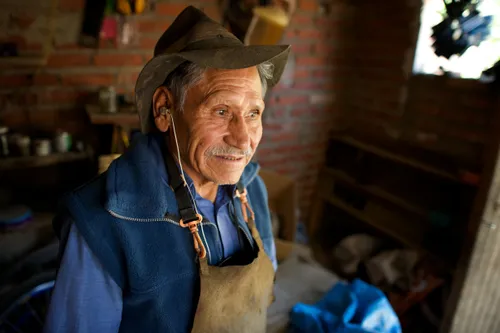 elderly man wearing hat in Bolivia
