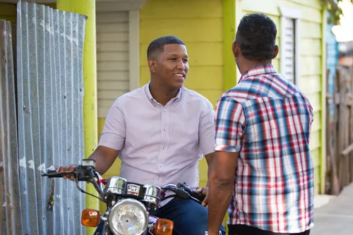 two men talking together