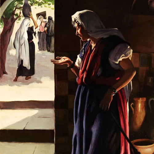 woman holding a coin