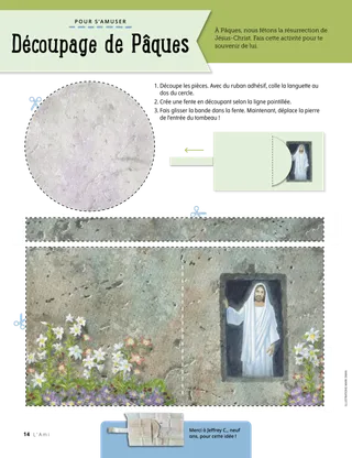 Découpage du tombeau de Pâques