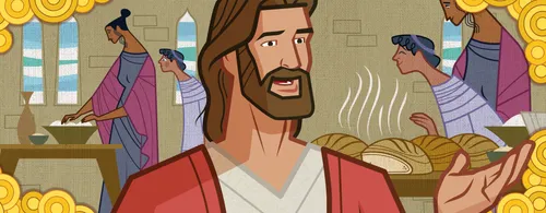 Jesus teaches about bread and yeast.