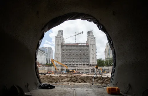Salt Lake Temple under renovation