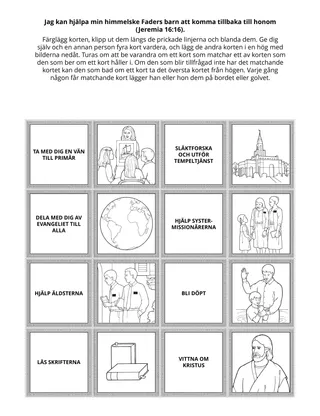 Primärs aktivitetssida: Jag kan hjälpa min himmelske Faders barn att komma tillbaka till honom