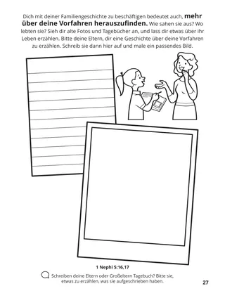 Seite 27 im Malbuch „Wir sammeln die Familie Gottes“