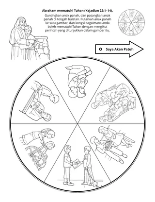 Halaman aktiviti Sekolah Primer: Abraham Mematuhi Tuhan