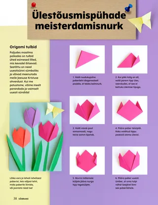 Lehekülje PDF origami tulbitegevusega