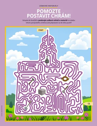 PDF s činností – bludiště ve tvaru chrámu