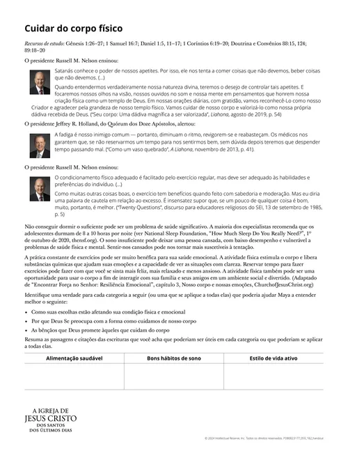 Material complementar “Cuidar do corpo físico”