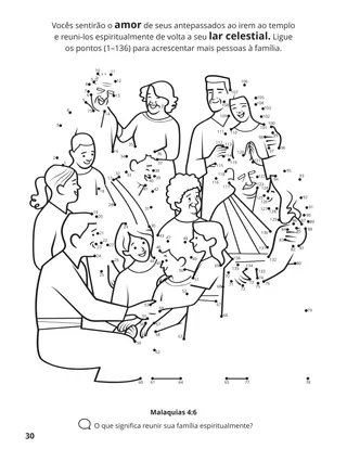 página 30 do livro de colorir Reunir a Família de Deus