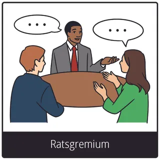 Symbol für Evangeliumsbegriff: Ratsgremium