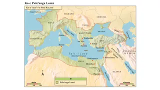 ko e mape ʻo e ʻEmipaea Lomá ʻi he taimi naʻe ʻaloʻi ai ʻa Kalaisí