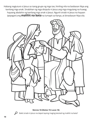 Jesus Blessed the Children coloring page